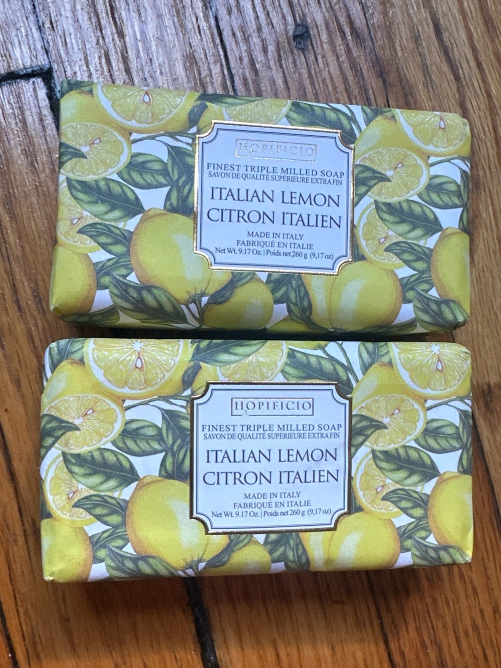 (2-bars) HOPIFICIO  Italian LEMON 🍋Luxury Soap 9.17oz Each . Made in Italy